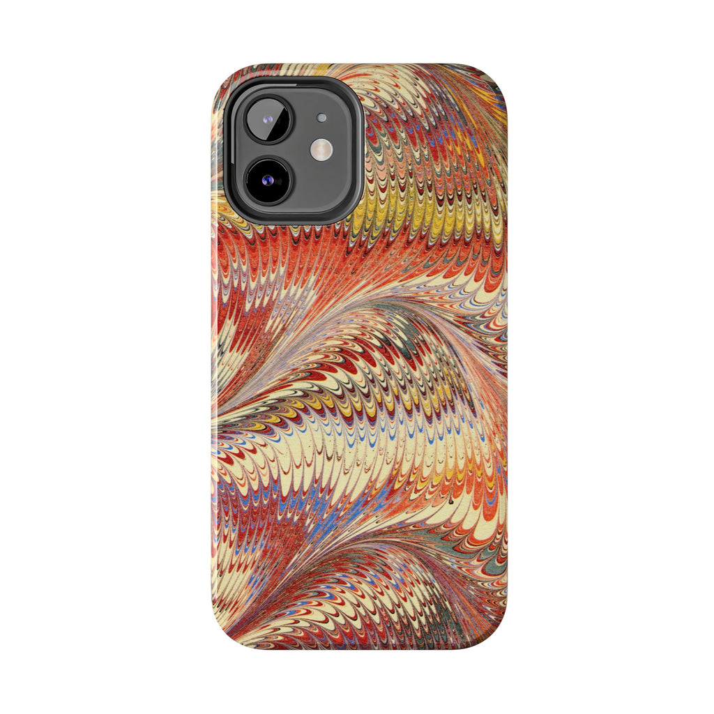 Marbled Swirl Tough Phone Case - Red Rust Orange Fall Colors, Heavy Duty Case. Alternative: Protective Phone Cover, Durable Smartphone Case,