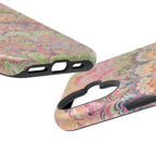 Marbled Pastel Pink and Green Impact-Resistant Phone Case for Apple + Samsung