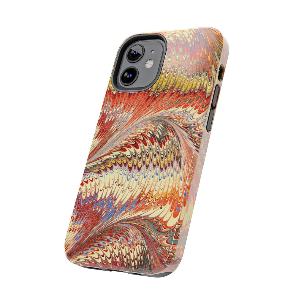 Marbled Swirl Tough Phone Case - Red Rust Orange Fall Colors, Heavy Duty Case. Alternative: Protective Phone Cover, Durable Smartphone Case,