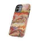 Marbled Swirl Tough Phone Case - Red Rust Orange Fall Colors, Heavy Duty Case. Alternative: Protective Phone Cover, Durable Smartphone Case,