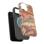 Rust + Gold Italian Marbled Design Magnetic MAG SAFE - Dual Layer Case - Glossy or Matte