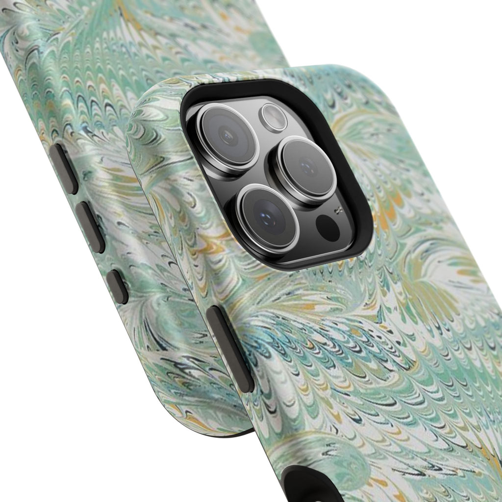 Mint Green Marbled Swirl Phone Case - Dual Layer