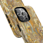 Golden Yellow Marbled Italian Phone Case - Dual Layer - Matte or Glossy