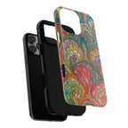 Red, Blue, and Green Marbled Italian Phone Case - Dual Layer - Matte or Glossy