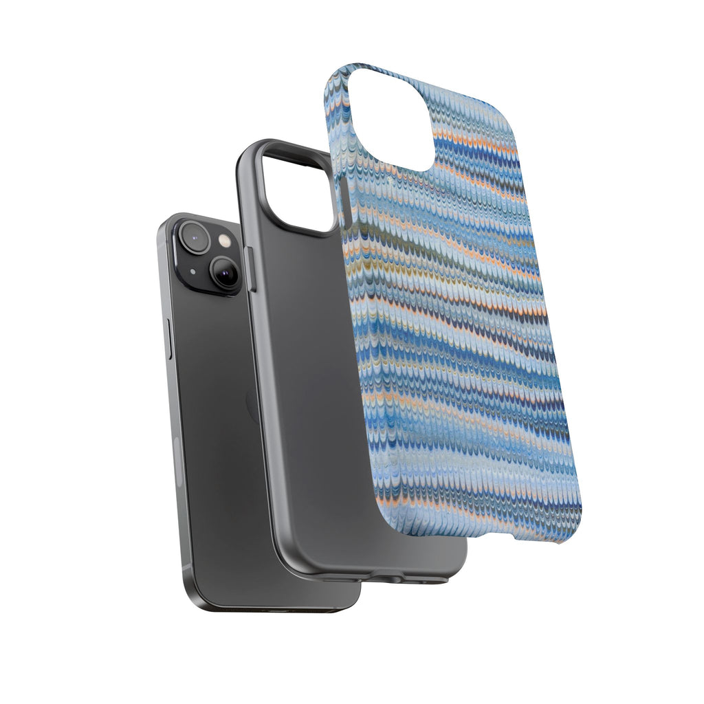 Blue Marbled Phone Cases iPhone 16 + Samsung + Apple + Google - all models, Vintage Marbled Design - Tough Cases