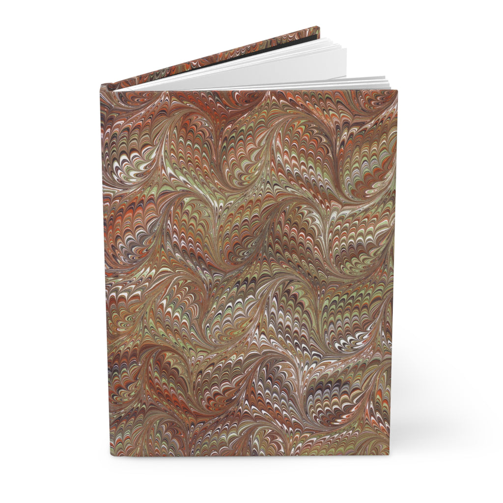 Italian Marble Hardcover Journal Matte, Brown Hand-Painted Design, Artistic Notebook, Writing Diary, Lined Pages