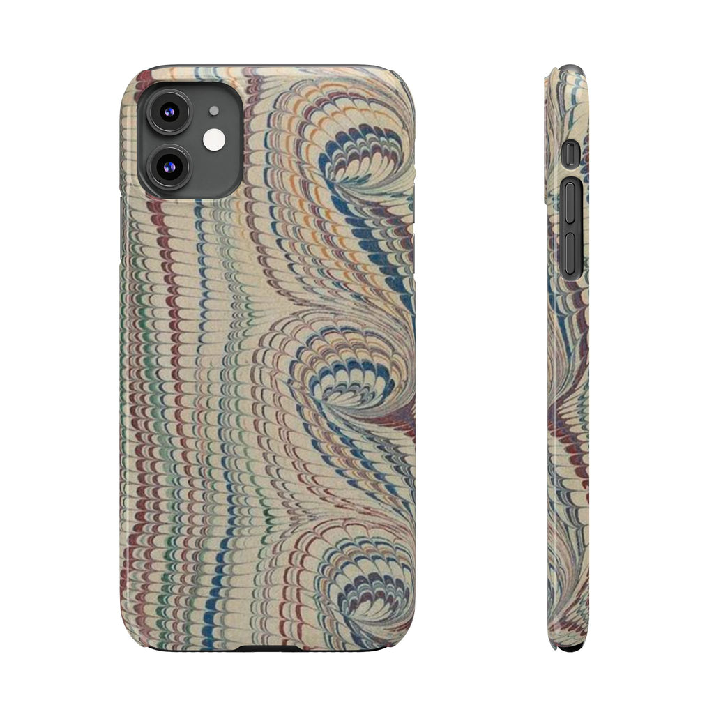 Italian Vintage Marbled Paper Design on iPhone Cases, Artistic Protection for Your Device in Elegant Beige, Blue, Burgundy