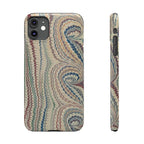 Italian Vintage Marbled Paper Design on iPhone Cases, Artistic Protection for Your Device in Elegant Beige, Blue, Burgundy