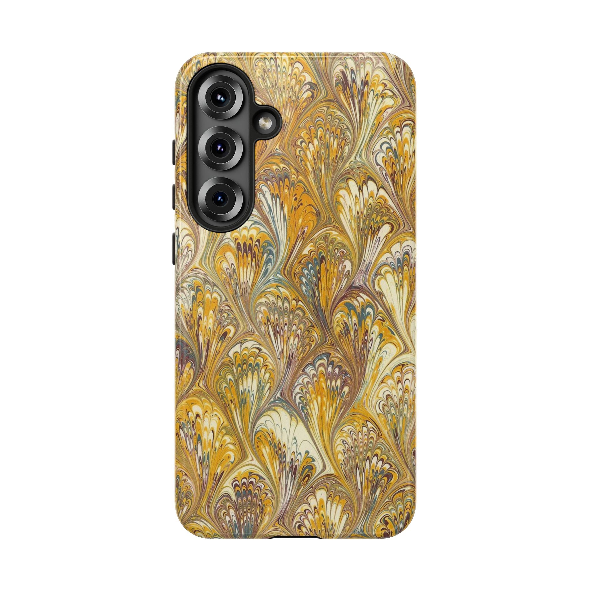 Golden Yellow Marbled Italian Phone Case - Dual Layer - Matte or Glossy