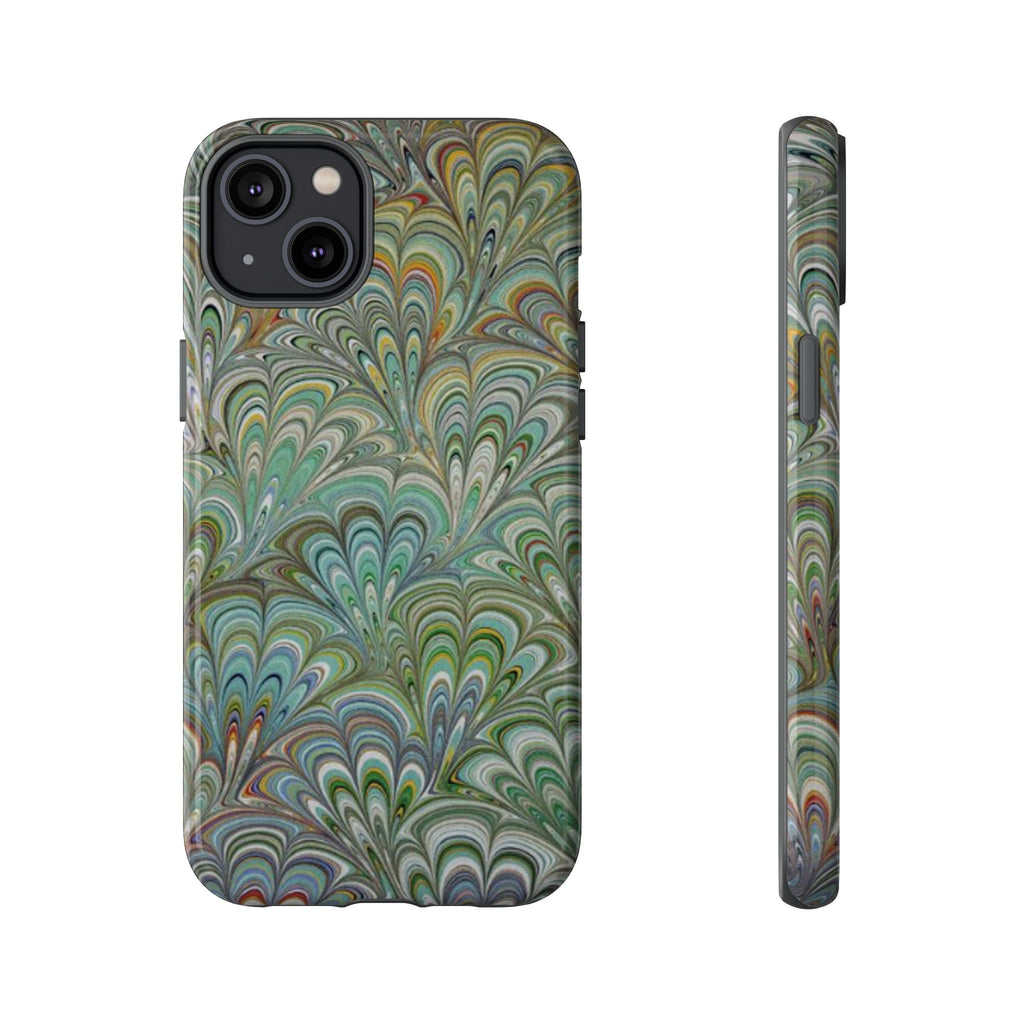 Green Peacock Marbled Phone Case — "Tough Cases" Ultra-Tough Protective Cover