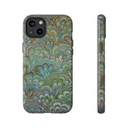 Green Peacock Marbled Phone Case — "Tough Cases" Ultra-Tough Protective Cover