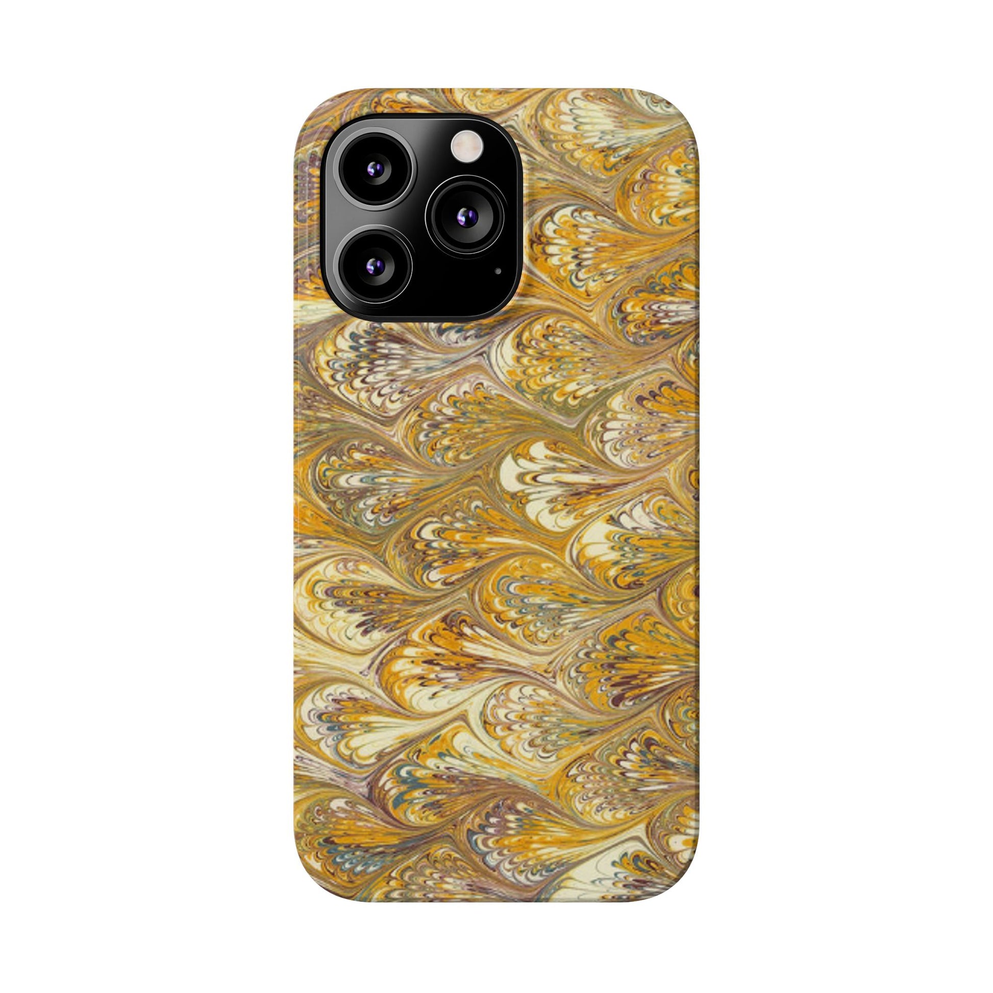 Golden Yellow Italian Marbled Designed, Slim Phone Cases, Case-Mate