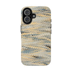 Beige + Grey Scalloped Marbled Tough Phone Case - Dual Layer