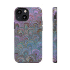 Lavender Marbled Peacock Durable Phone Case - Matte or Glossy
