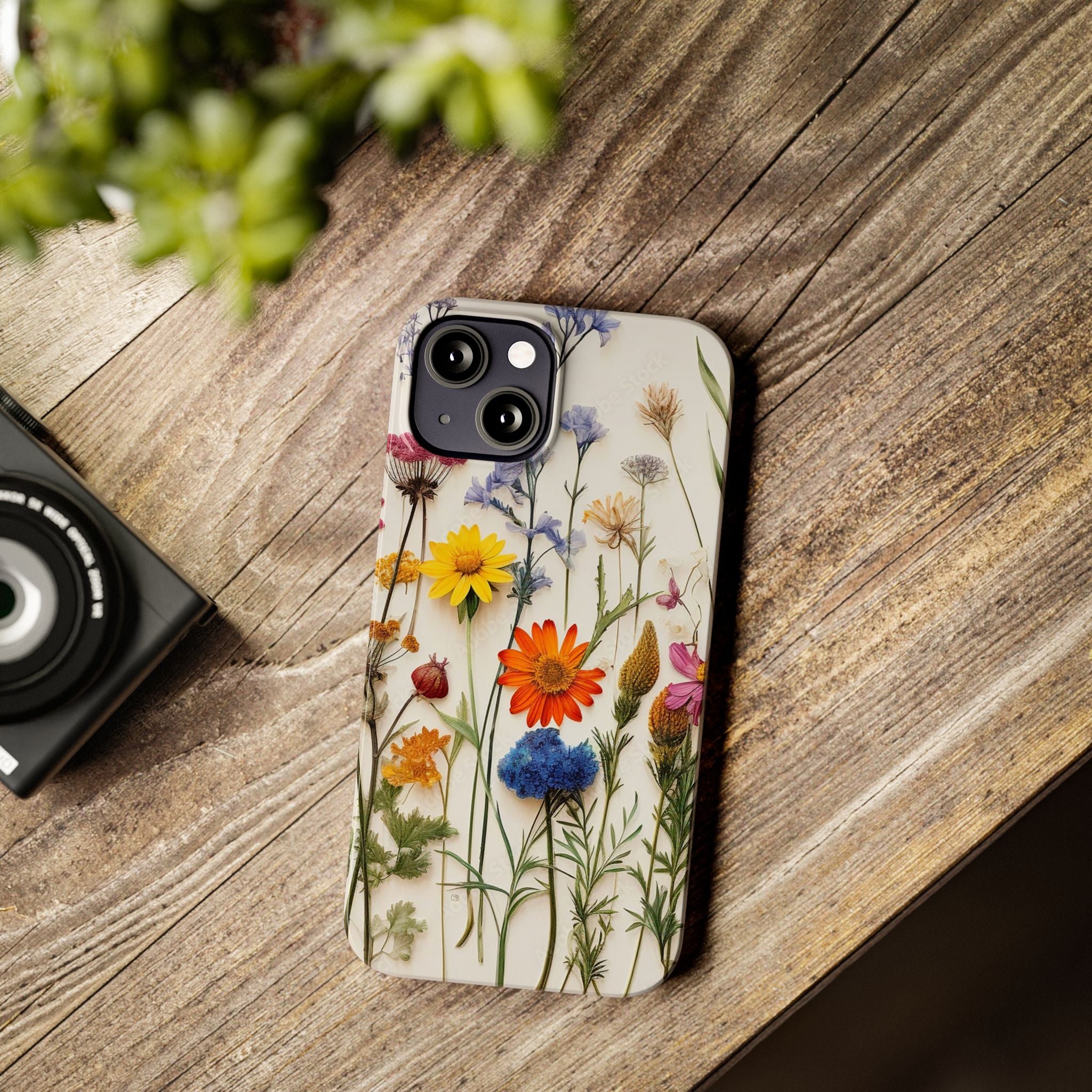 Floral Phone Cases, Slim Protective Cover, Pressed Flowers Design, iPhone 17 Case, Botanical Phone Accessories, Floral Theme Phone Case