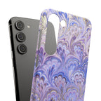 Marbled Feather Lavender + Purple Swirl - Single Layer Slim Phone Case