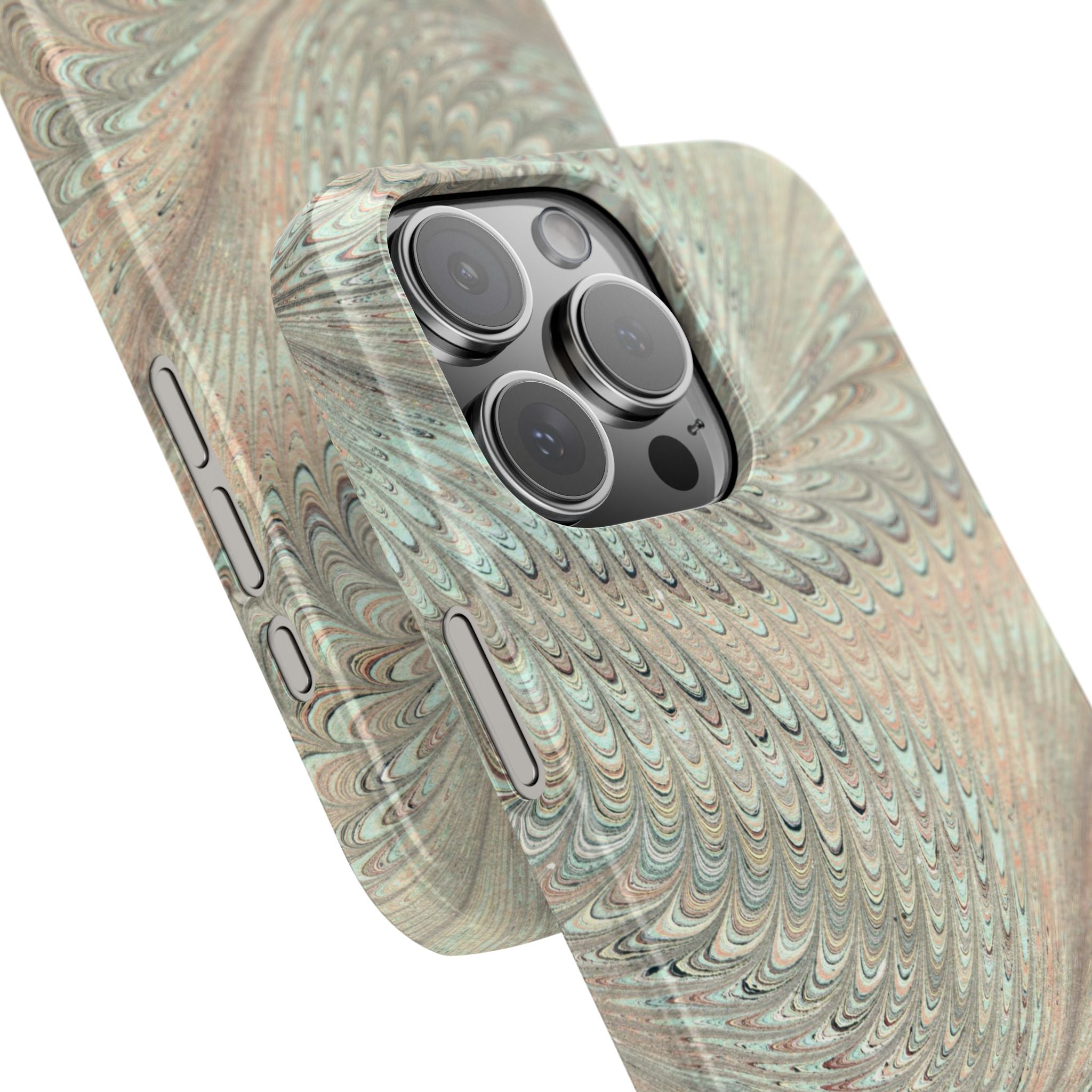 Mint + Green Italian Marbled Phone Case, Mag Safe