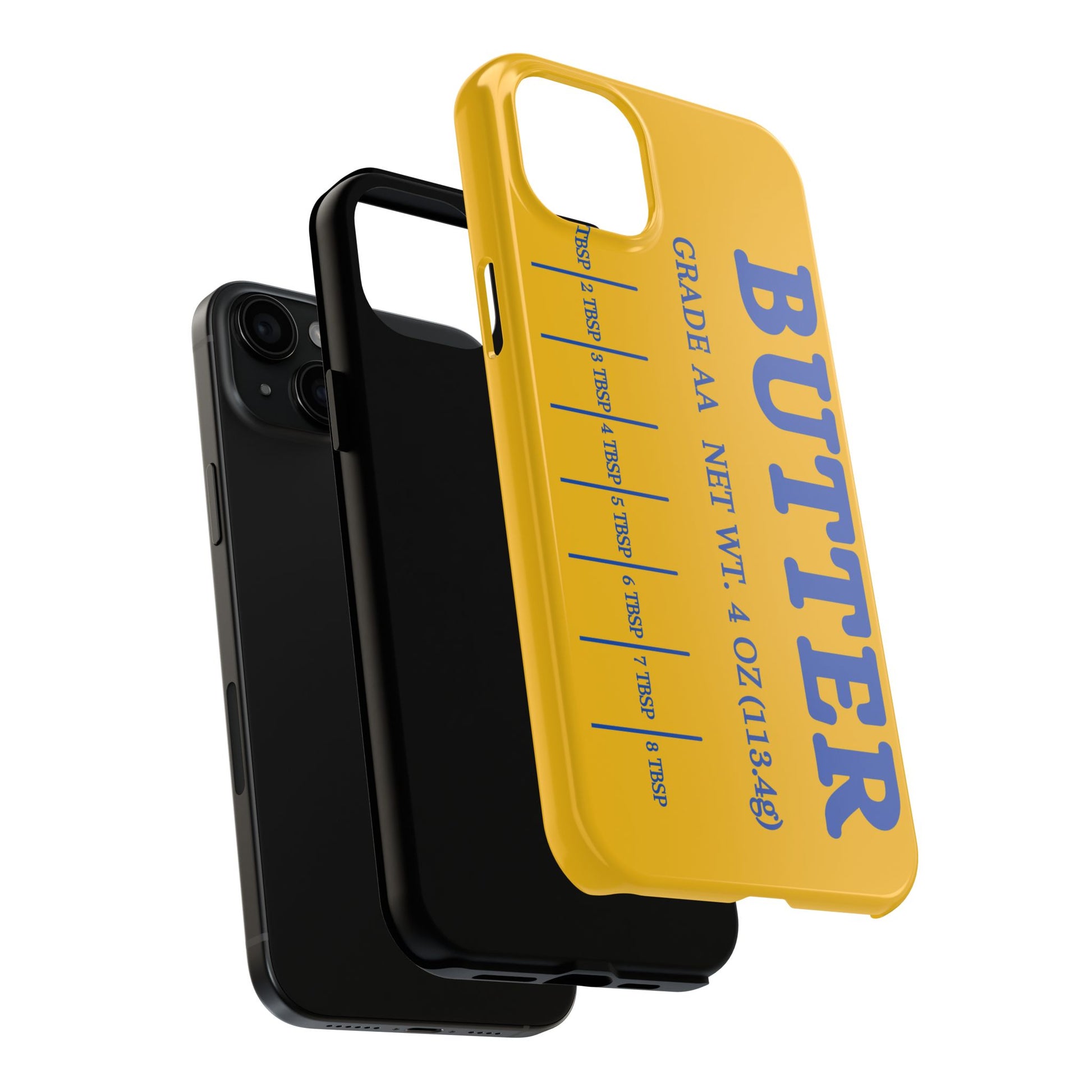 Butter Yellow Tough Phone Cases, Funny iPhone 16 Cover, Protective Case Gift for Techies, Yellow Phone Accessories, Unique Gift for Phone