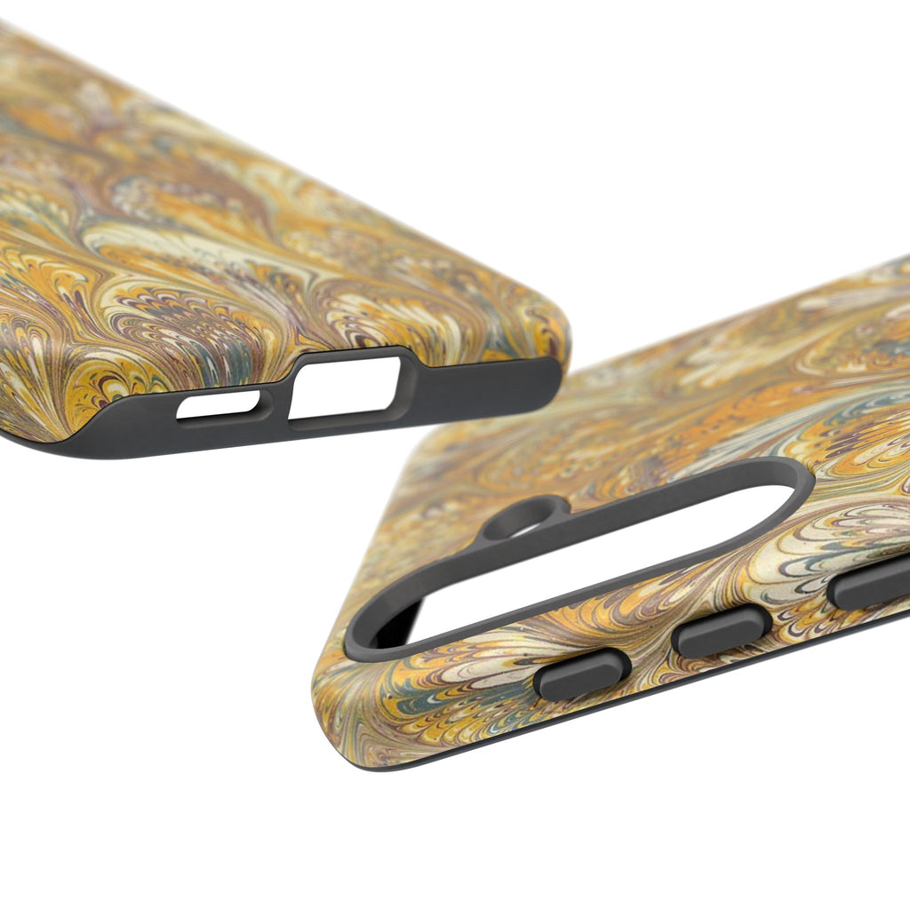 Golden Yellow Marbled Italian Phone Case - Dual Layer - Matte or Glossy