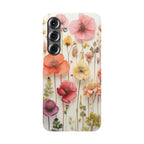 Pink Floral Pressed Flowers - Slim Case