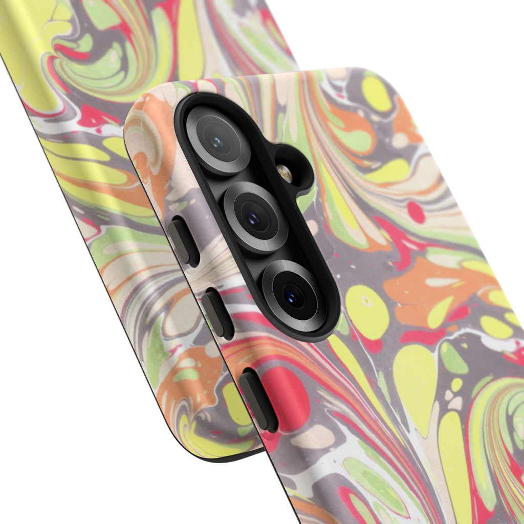 Yellow and Pink Swirl Marbled Italian Phone Case - Dual Layer - Matte or Glossy