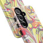 Yellow and Pink Swirl Marbled Italian Phone Case - Dual Layer - Matte or Glossy