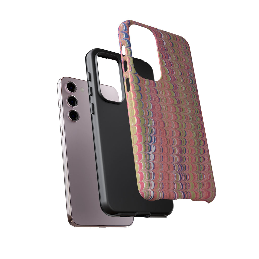 Pink Pastels Feather Marbled Vintage Design iPhone 16 + Samsung + Apple + Google - all models