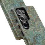 Green Marbled Peacock Durable Phone Case - Matte or Glossy