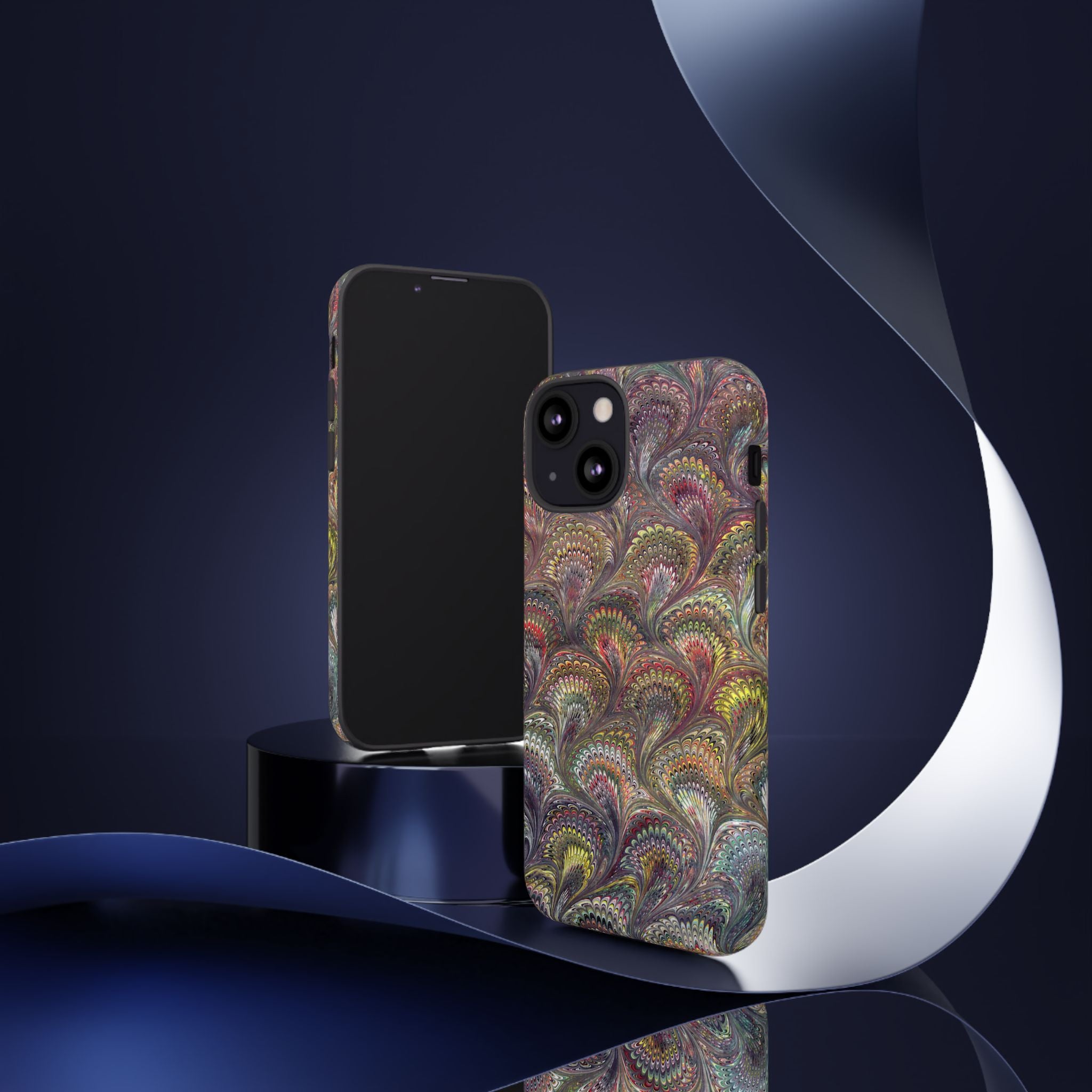 Vintage Chevron Marbled Pattern - Multi-Color Phone Case