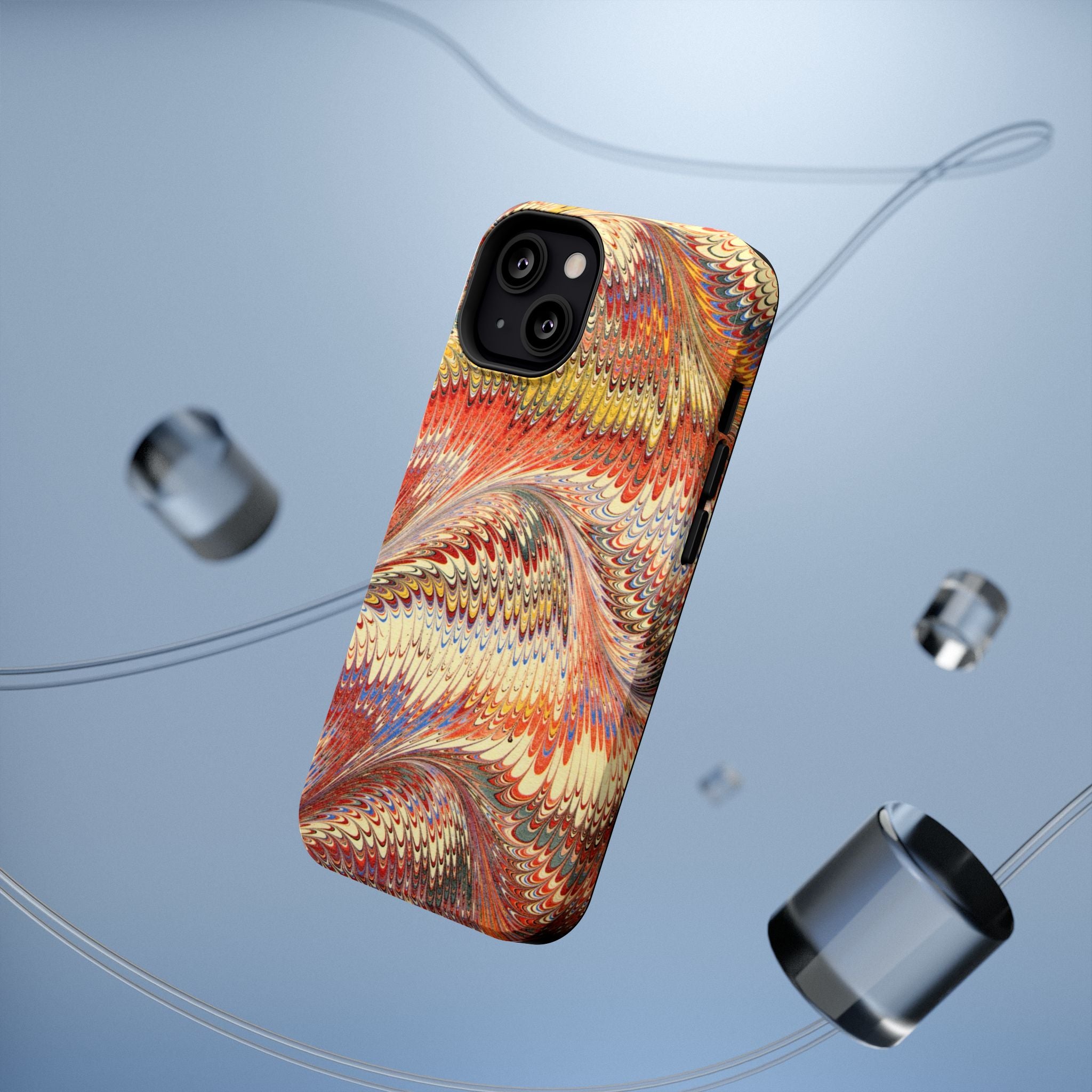 Rust and Gold Italian Vintage Marble Design Durable Phone Case for Apple + Samsung