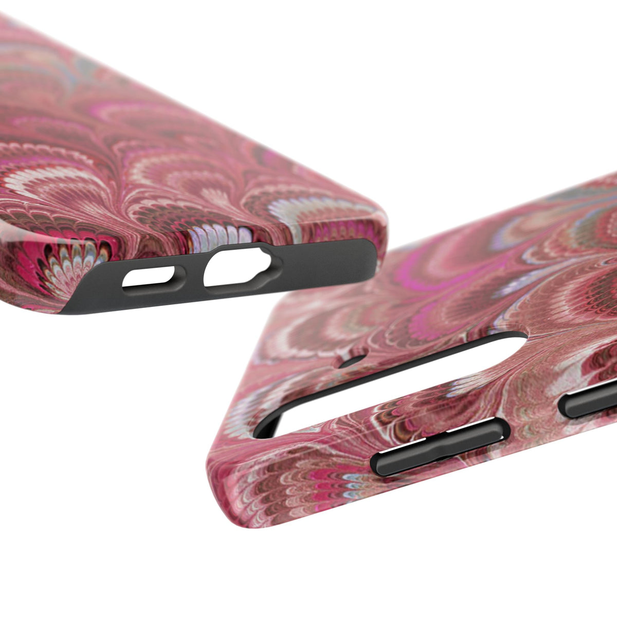 Pretty in Pink - Peacock Marble Italian Tough Phone Case — Durable Marbled Phone Case