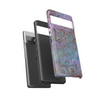 Lavender Marbled Peacock Durable Phone Case - Matte or Glossy