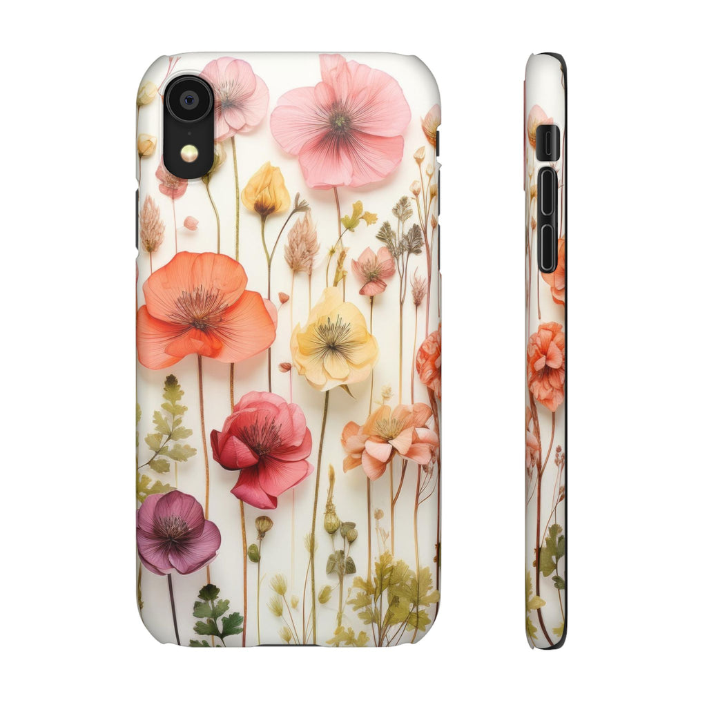 Pink Floral Pressed Flowers - Slim Case