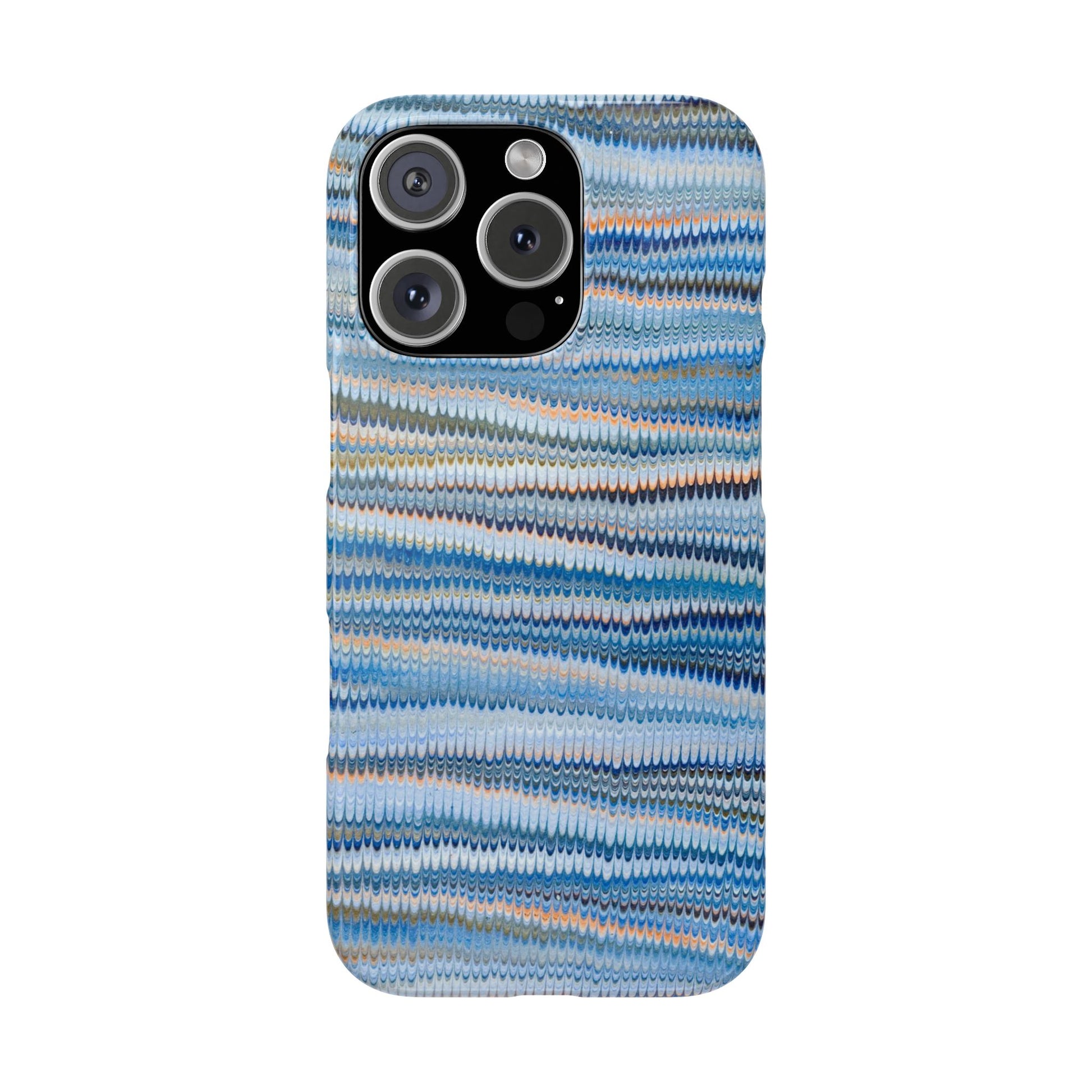 Blue Italian Hand-Painted and Vintage Marbled Inspired Paper Design, Italy Feather Phone Case, iPhone15 Case and all iPhone Case Sizes