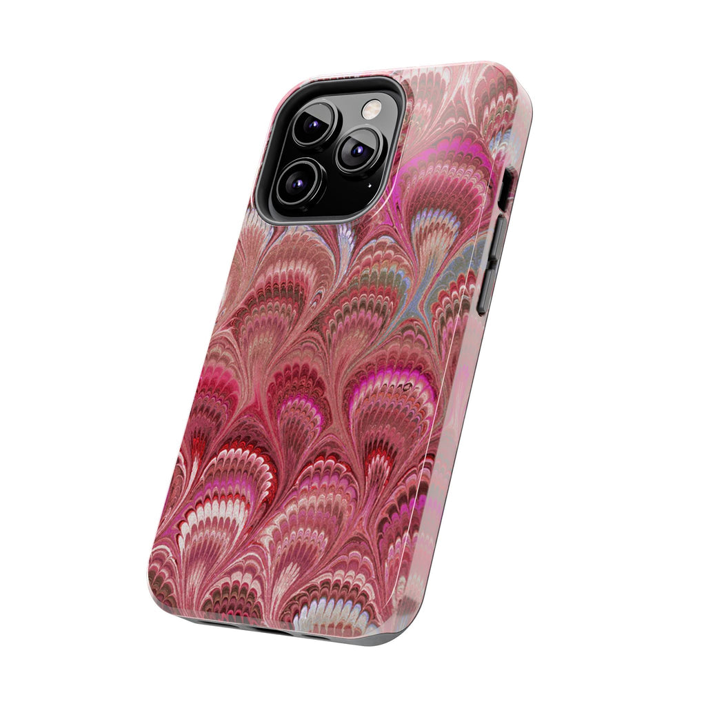 Pretty in Pink - Peacock Marble Italian Tough Phone Case — Durable Marbled Phone Case