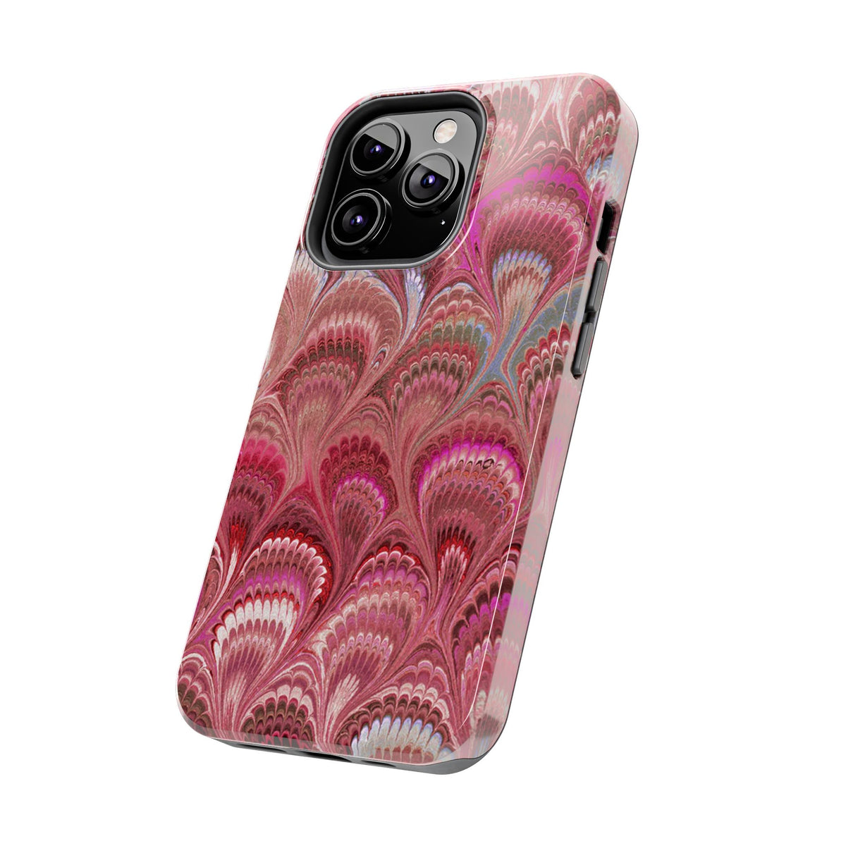 Pretty in Pink - Peacock Marble Italian Tough Phone Case — Durable Marbled Phone Case