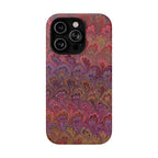 Red, Burgundy, Lavender Italian Peacock Feather Design Phone Case