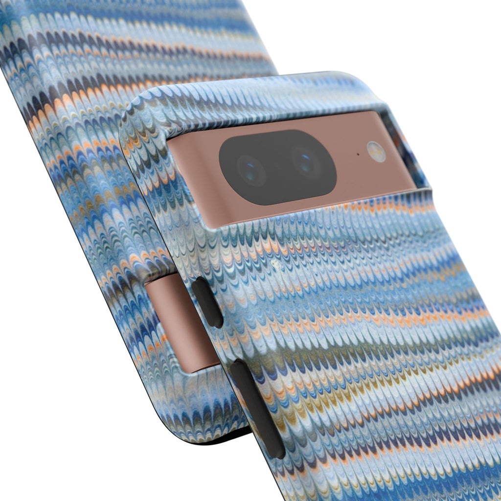 Blue Marbled Phone Cases iPhone 16 + Samsung + Apple + Google - all models, Vintage Marbled Design - Tough Cases