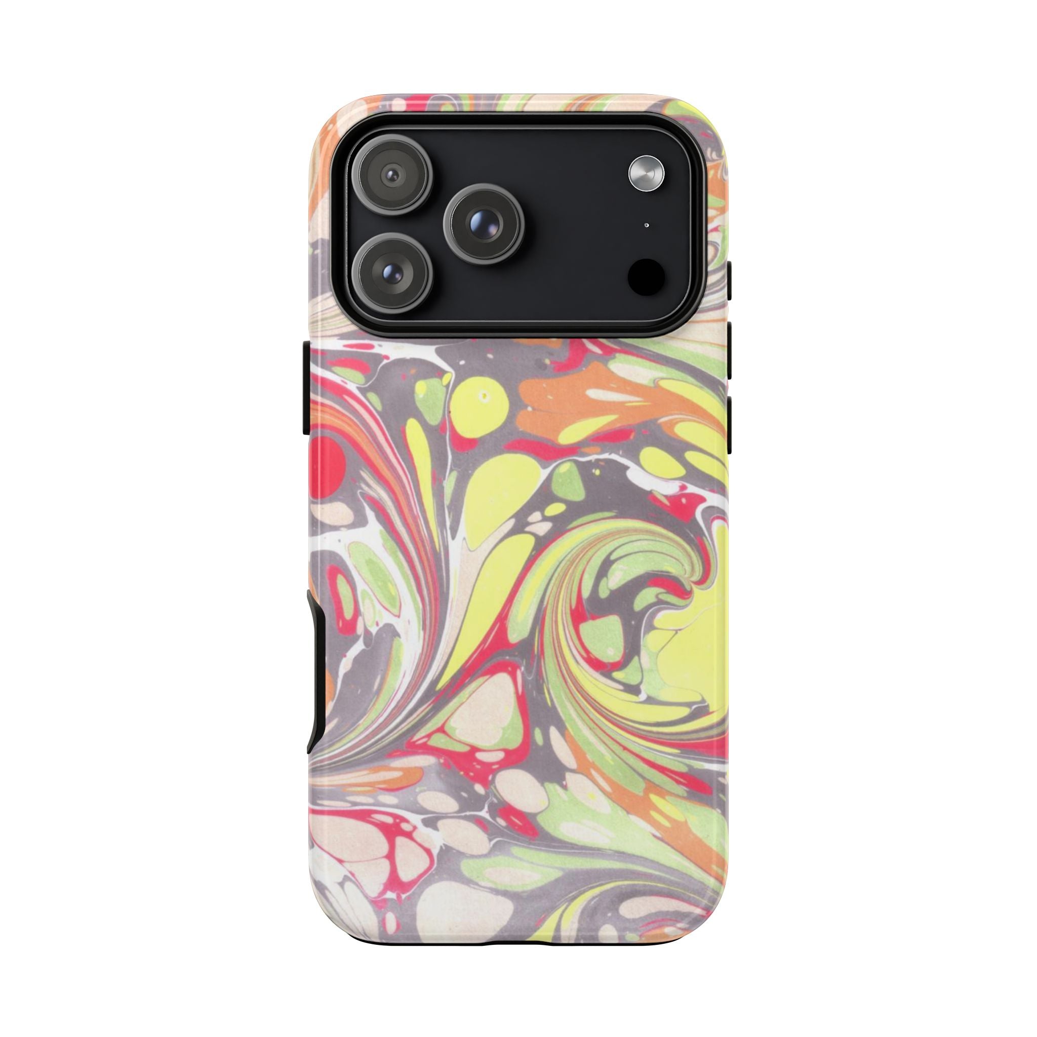 Yellow and Pink Swirl Marbled Italian Phone Case - Dual Layer - Matte or Glossy