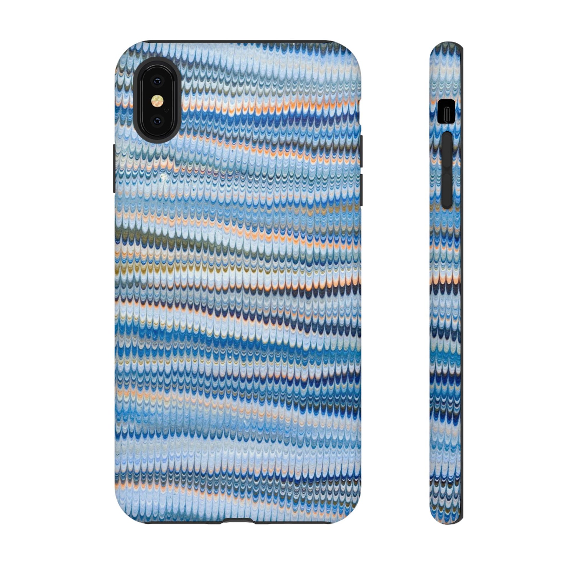 Blue Marbled Phone Cases iPhone 16 + Samsung + Apple + Google - all models, Vintage Marbled Design - Tough Cases