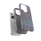 Lavender Marbled Peacock Durable Phone Case - Matte or Glossy