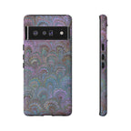 Lavender Marbled Peacock Durable Phone Case - Matte or Glossy