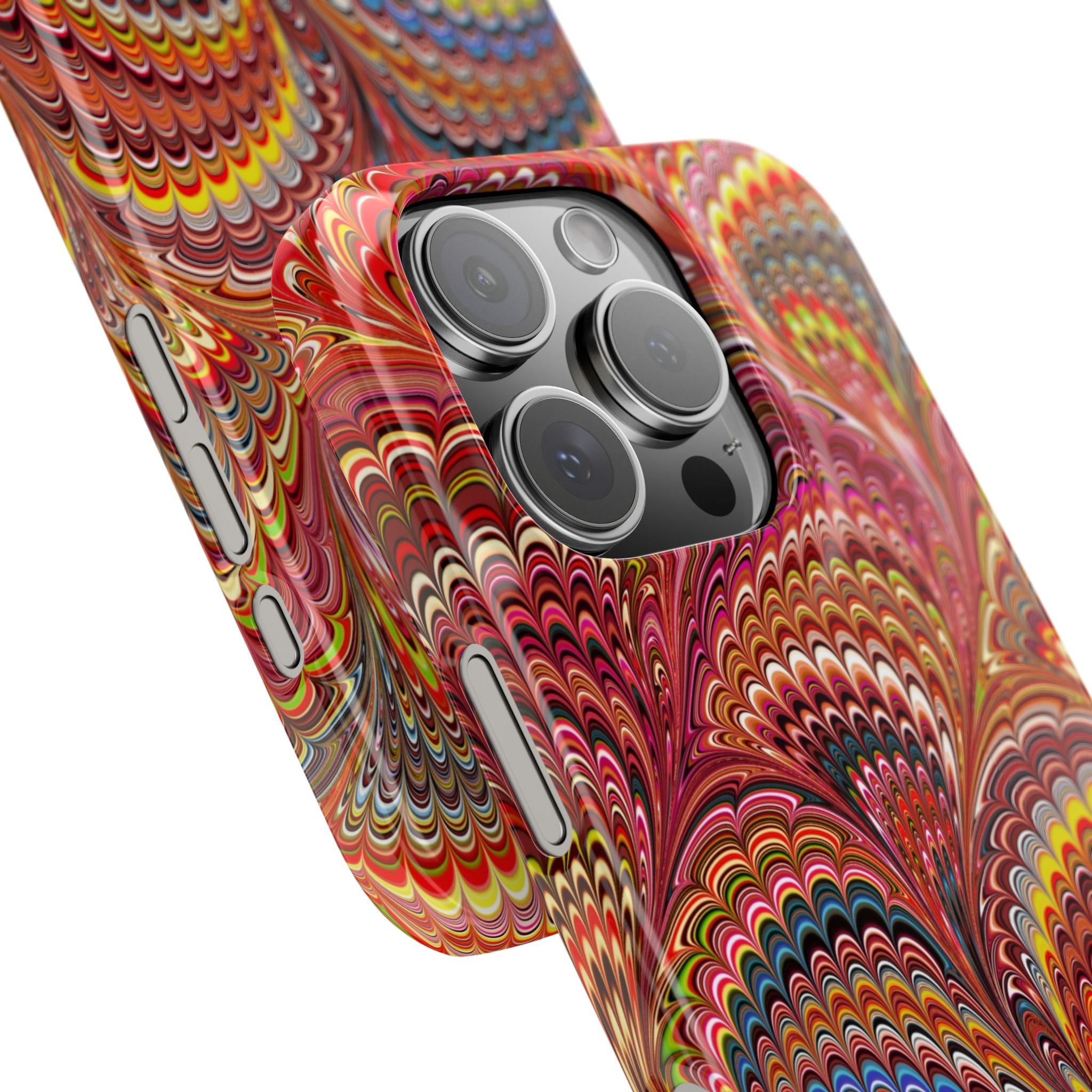 Red Marbled Swirl Phone Case - Single Layer Slim Case