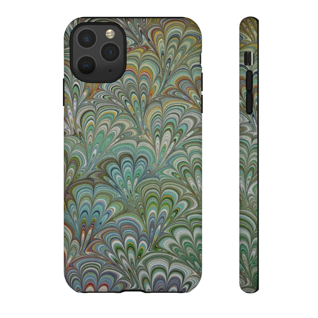 Green Peacock Marbled Phone Case — "Tough Cases" Ultra-Tough Protective Cover