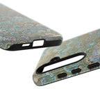Blue and Green Feather Marbled Phone Case — Dual Layer - Tough Protective Phone Cover