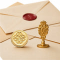 Celtic Knot Wax Seal Stamp – Vintage-Style Round Florentine Brass Stamp with Attached Handle