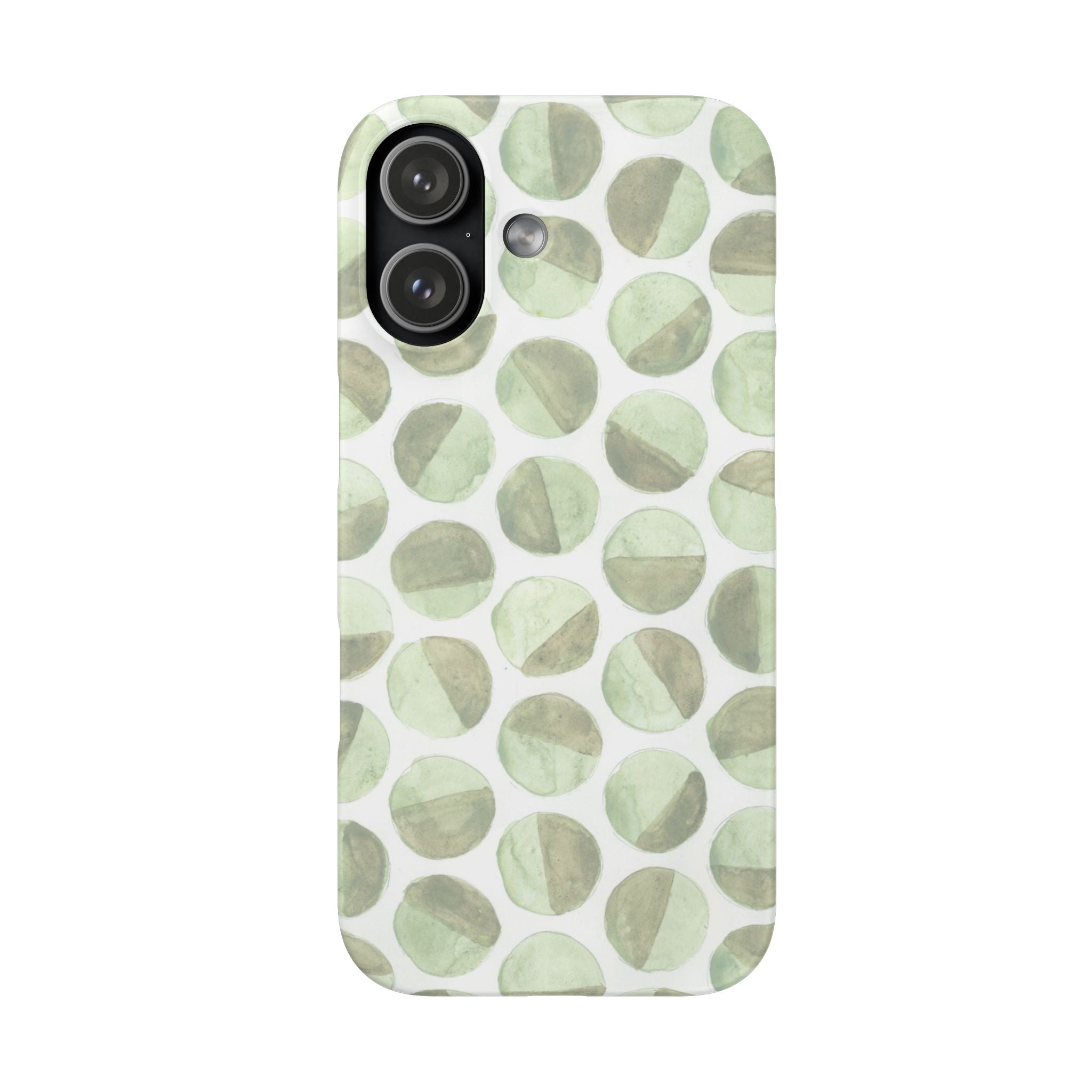Circular Green Tones - Watercolor - Single Layer Slim Phone Case