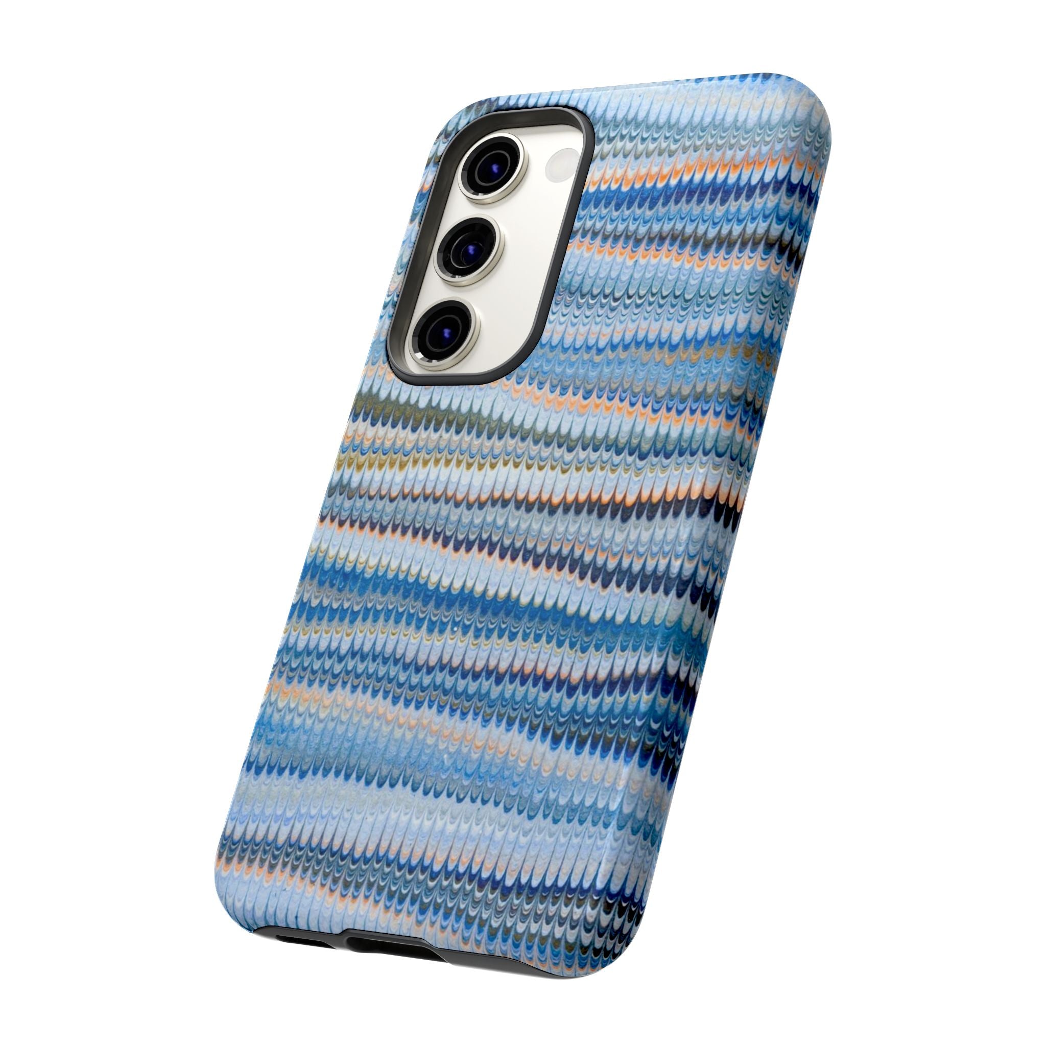 Blue Marbled Phone Cases iPhone 16 + Samsung + Apple + Google - all models, Vintage Marbled Design - Tough Cases