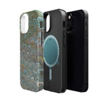 Green, Blue, + White Marbled Peacock - Dual Layer MAG SAFE Phone Case