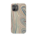 Italian Vintage Marbled Paper Design on iPhone Cases, Artistic Protection for Your Device in Elegant Beige, Blue, Burgundy